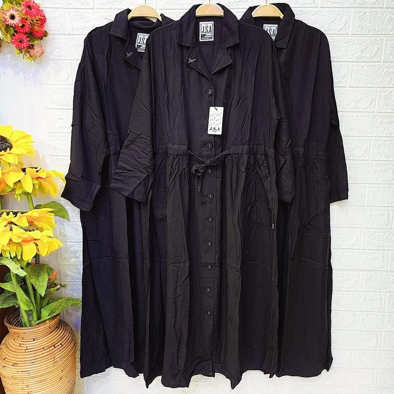 MIDI DRESS Rayon JSA Muslim Wanita Gamis Dewasa Tunik Panjang