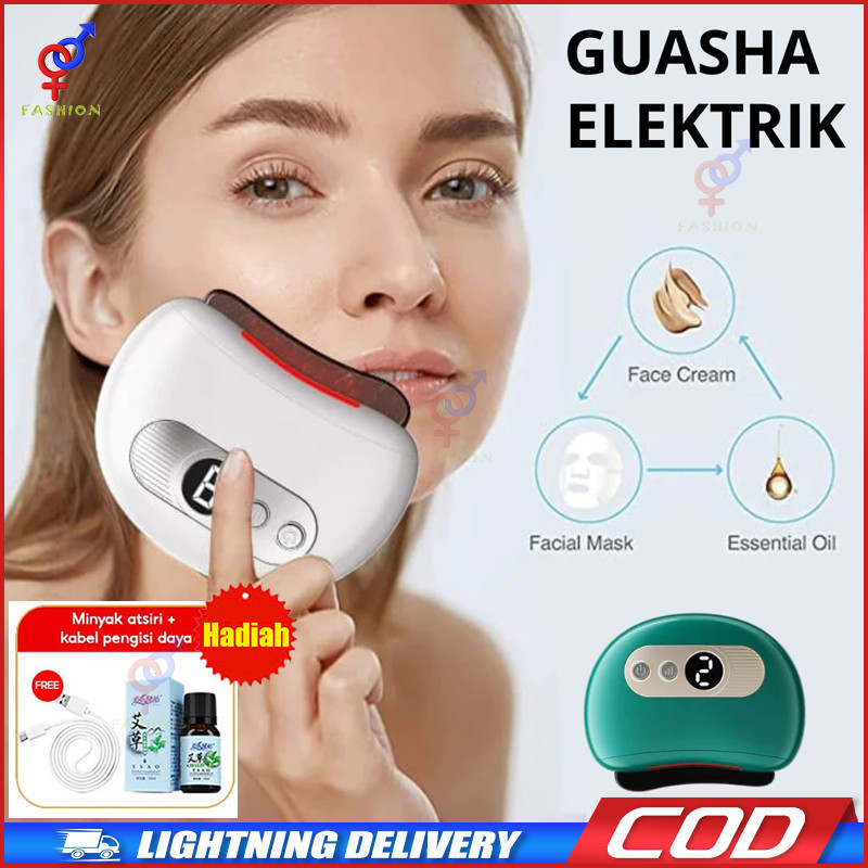 GUA SHA /Alat Perawatan Wajah/ Alat Pijat Elektrik Wajah/Gua Sha Face Massage 9 Level ORI-garansi Fa