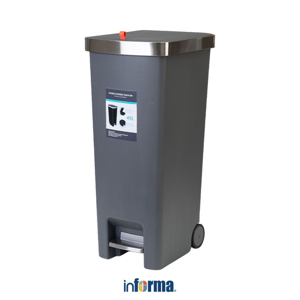 Informa 45 Ltr Ford Tempat Sampah Dengan Roda Tong Sampah Wadah Pembuangan Alat Kebersihan Trash Bin