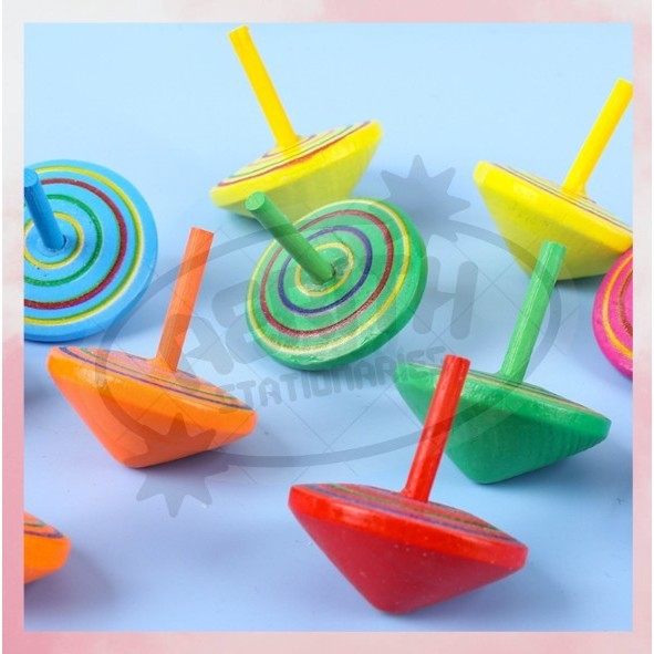 AS COD - Mainan Gasing Gangsing Kayu / Wooden Spinning Top Squid Game | Edukasi Sensory Motorik