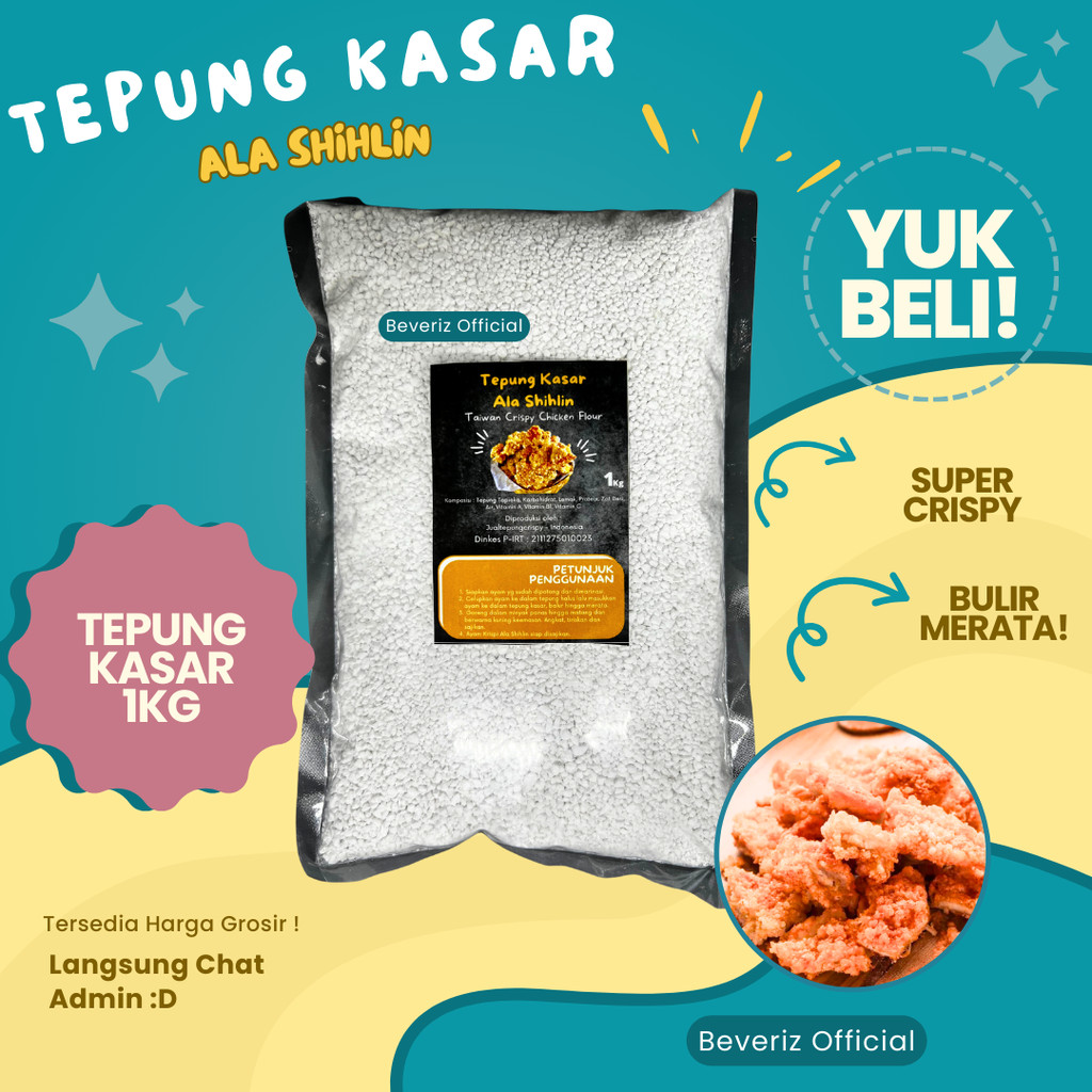 BEVERIZ Tepung Tapioka Kasar 1Kg | Shihlin Chiclin Ayam Gunting {BISA COD} { Tersedia Harga Grosir}