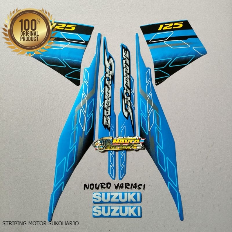 (ORI) Striping Suzuki SkyDrive 125 2009 biru kualitas original pabrik