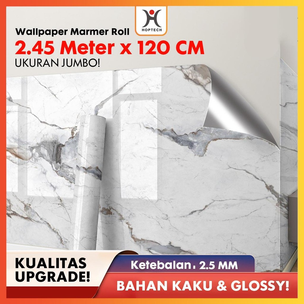 Hoptech - Wallpaper Dinding Foam Vinyl Motif Marmer 2.5mm 1.2x2.45m Anti Air & Tebal