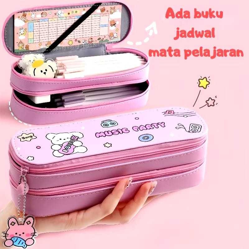 

Kotak Pensil Anak Alat Tulis 2 Layer/Tingkat / Tempat Alat Tulis Anak-Anak Waterproof Multifunction