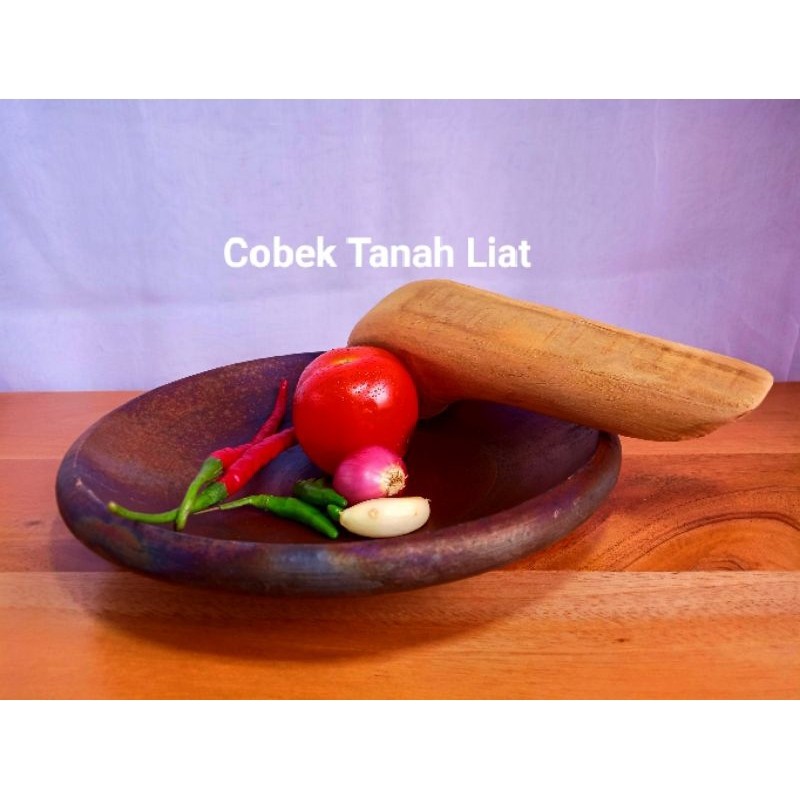 Terlaris Cobek dari Tanah liat + ulekan dari kayu terbaik