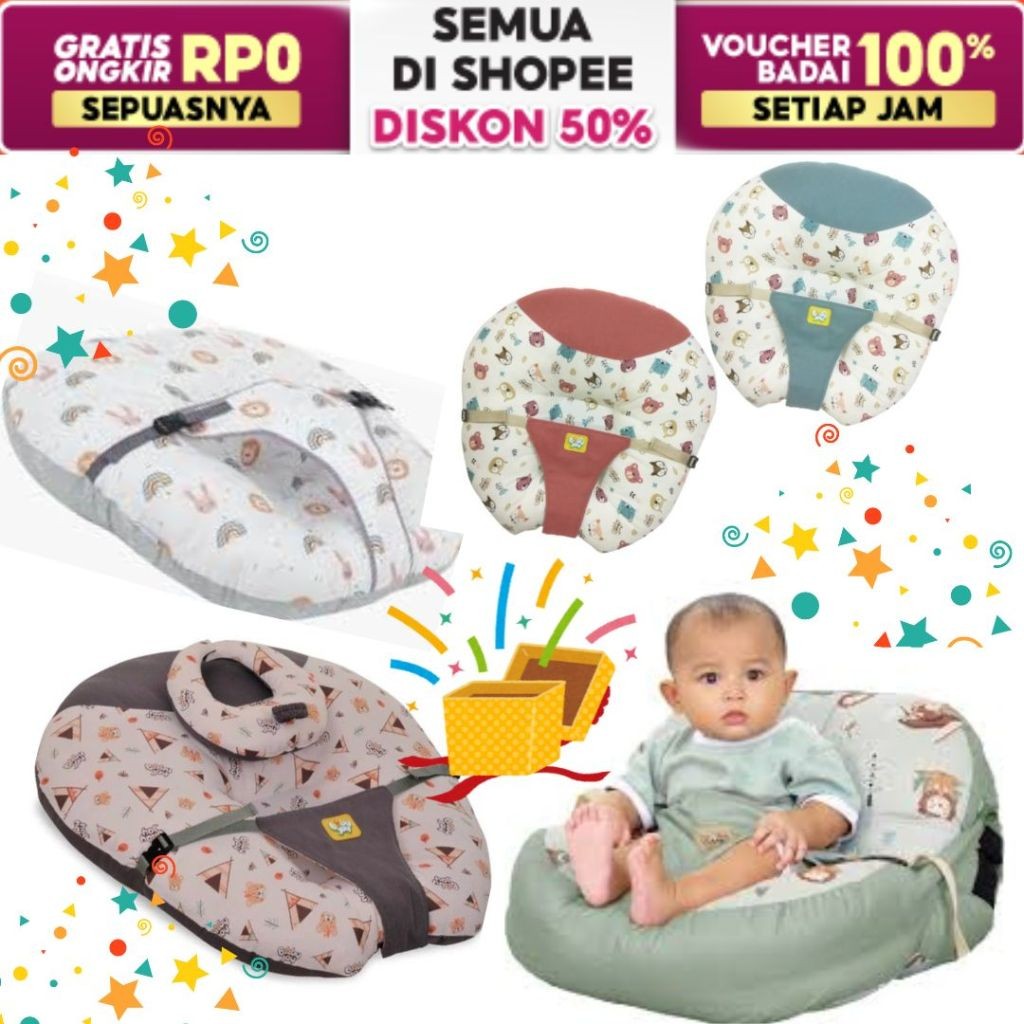 GH56YH Sofa Bayi Multifungsi + Bantal Dot Little Forest / Mocha Bear / Jungle Joy BJB 2103 / BJB2104