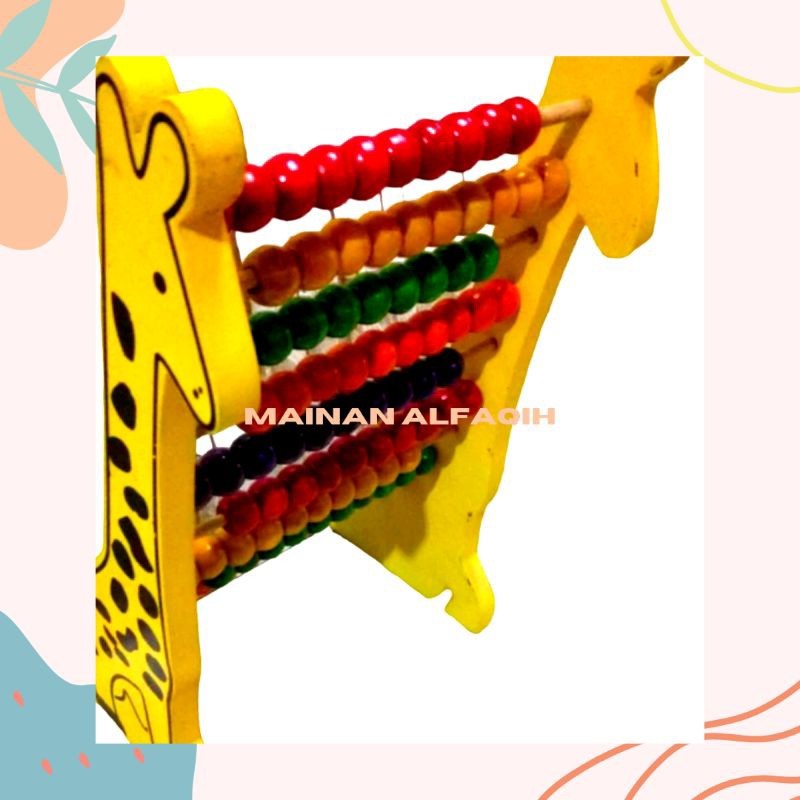 READYSTOCK Mainan Edukatif Anak / Sempoa Kayu / Sempoa Bentuk Jerapah / Mainan Berhitung/ Sempoa Ana
