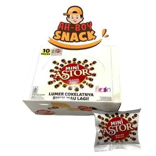 

MINI ASTOR PER BOX 200 GRAM ( ISI 10 BUNGKUS X 20 GRAM ) - WAFER MINI ASTOR ROOLS 200 GRAM ISI 10 BUNGKUS