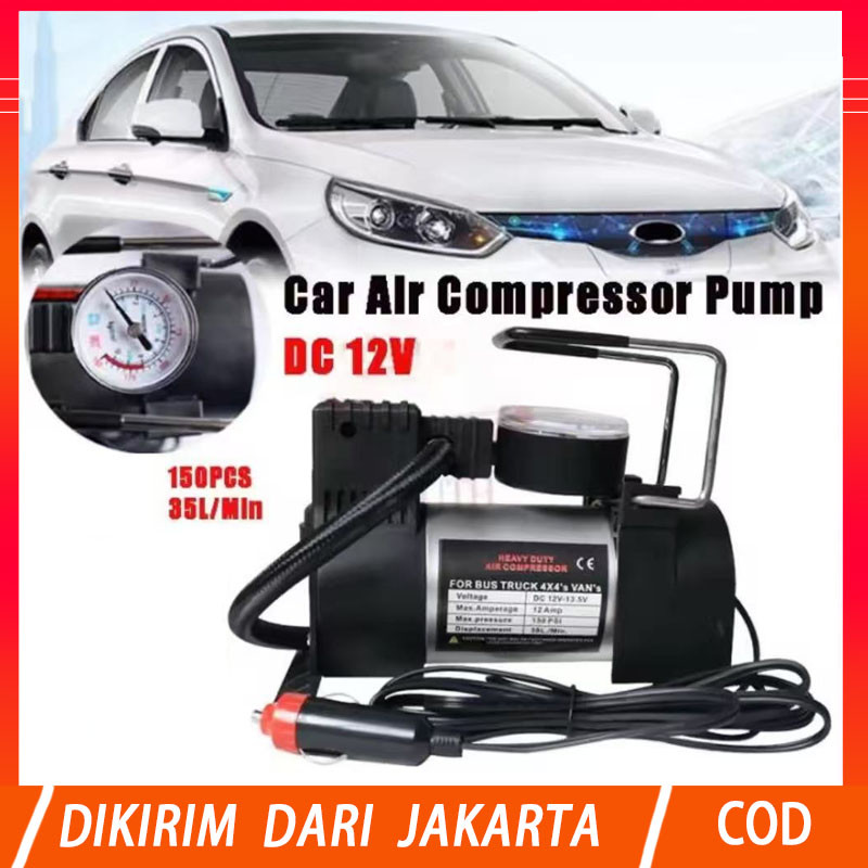 【Ready stok】Pompa Ban Elektrik Air Compressor Mini DC 12V Pompa Angin Ban Portable Udara Listrik Mob