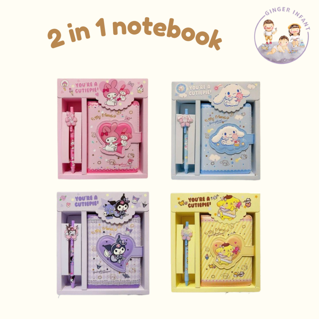 

BISA COD GINGERINFANT 2in1 notebook mini buku tulis diary notebook sanrio notebook melody buku jurnal kuromi ihj-33