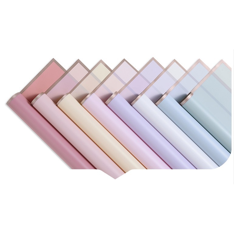 

(Tara21) Flower Wrapping GOLD LINE CELLOPHANE Transparent WATERPROOF KERTAS BUNGA/ PEMBUNGKUS BUNGA/ Kertas Buket