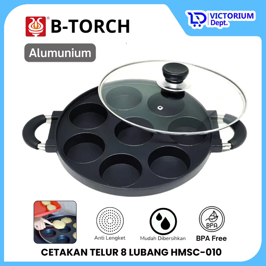 

VICTORIUM B-TORCH PANCAKE TEFLON CETAKAN KUE TELUR 8 LUBANG DATAR HMSC-010