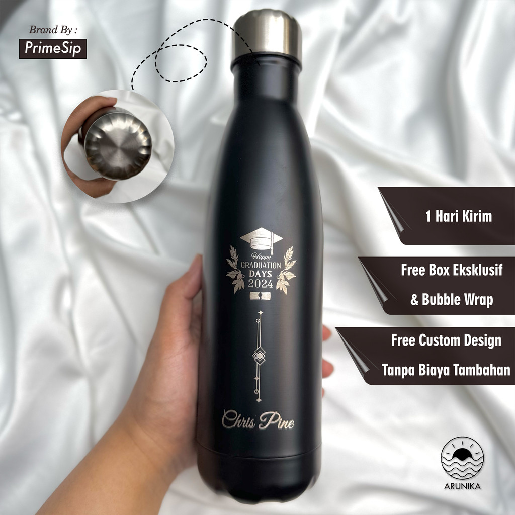 Tumbler Bowling Custom Grafir Termos Minum Nama Logo Botol Stainless Air Panas Dingin Aesthetic Souv