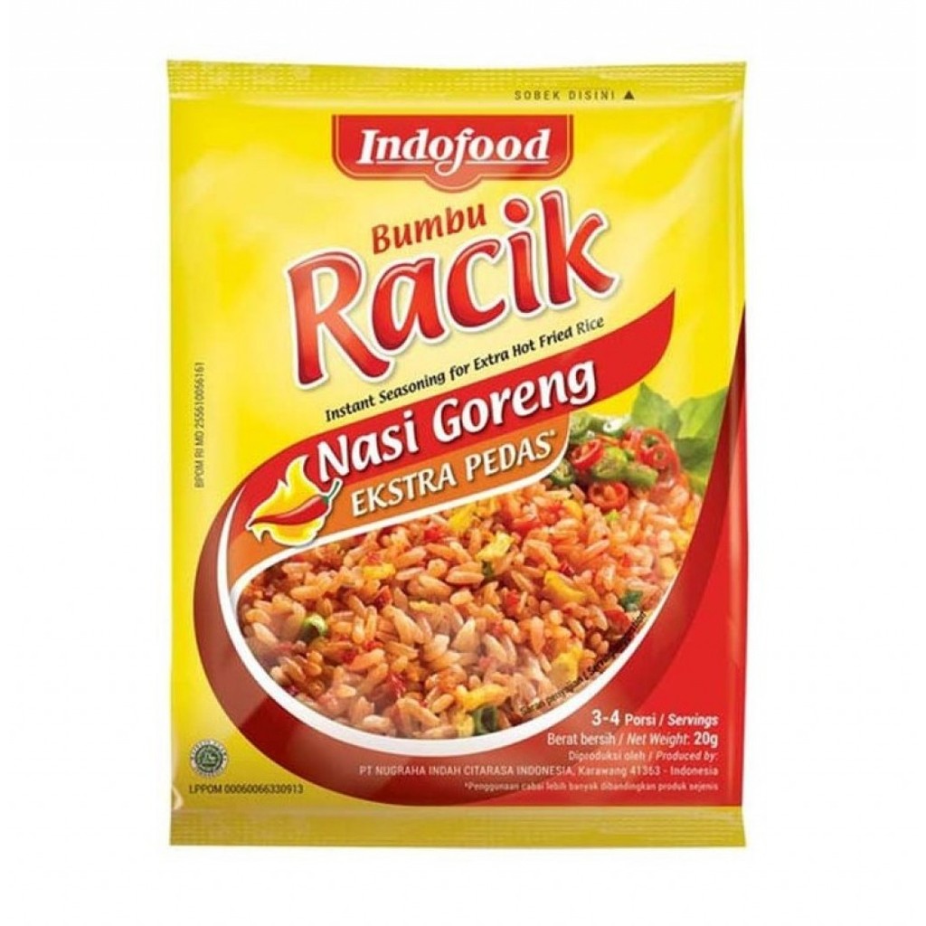 

Indofood RACIK Bumbu instan - Nasi Goreng Ekstra Pedas | Kemasan 20gr