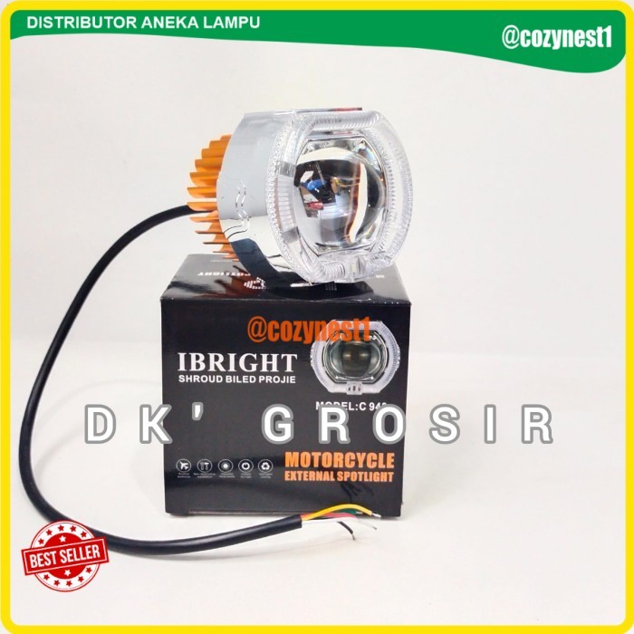 IBRIGHT - Projie Biled Cut Off mini 2.5 INC D2 D3 Jauh Dekat 30watt - ICEBLUE, PPUTIH 3INC