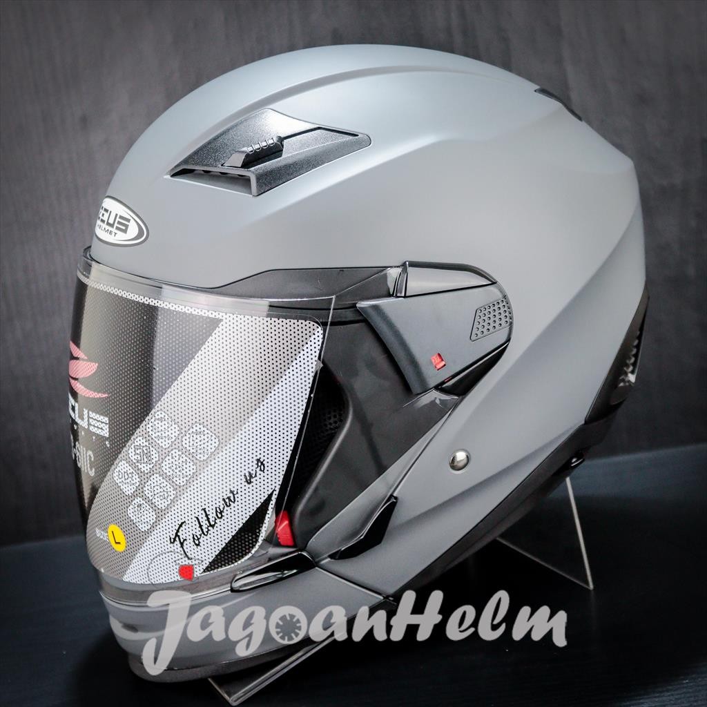 ZEUS HELM ZS611C SOLID MATT GREY | ZS-611C IMPORT DOUBLE VISOR