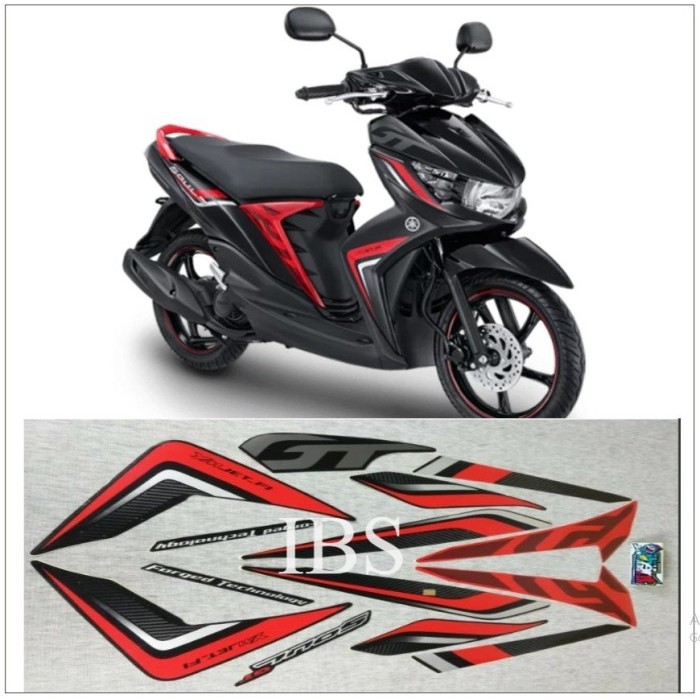 STRIPING MIO SOUL GT HITAM 2014 STIKER LIS ORI YAMAHA POLET
