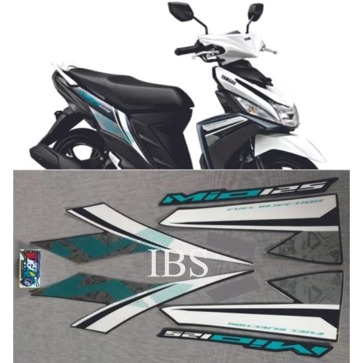 STRIPING MIO M3 PUTIH HIJAU TAHUN 2018 STIKER ORI YAMAHA POLET