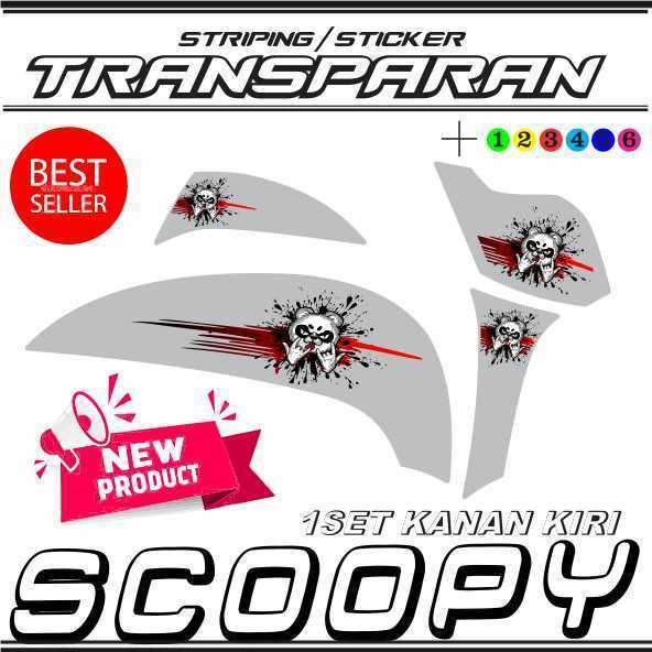 STICKER STRIPING TRANSPARAN MOTOR HONDA ALL SCOPY MOTIF BARU PANDA SIMPLE KEREN MOTIF A1 STRIPING LI