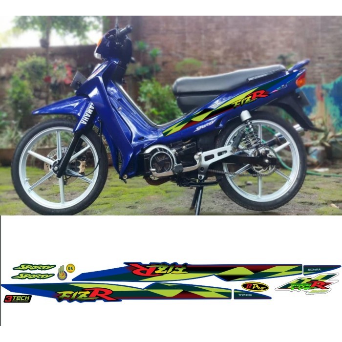 STIKER STRIPING FIZ R 1997 BIRU HIJAU VARIASI