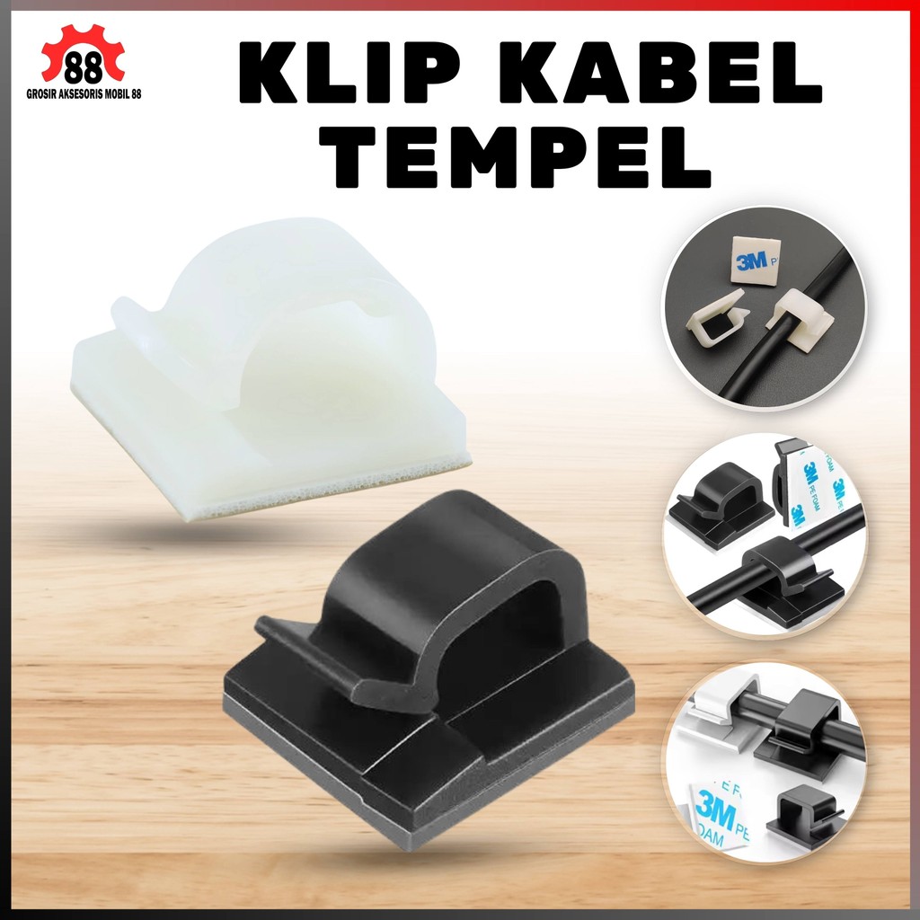 

Klip Kabel Klem Jepit Perapih Cable Listrik Tempel Dinding Perekat 3M Clip Organizer Holder Pengikat Lem Double Tape