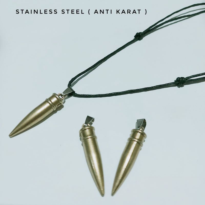 KALUNG TALI PELURU KALUNG TALI HITAM AKSESORIS COWOK / KALUNG KALUNGOWOK / KALUNG TINANIUM LIONTIN /