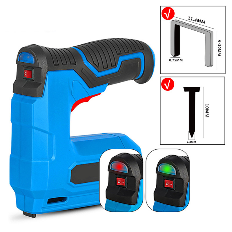

Electric Staple Gun Construction Stapler Nail Tacker USB Charging Wireless Electric Straight Nail Gun for Woodworking Power Tool