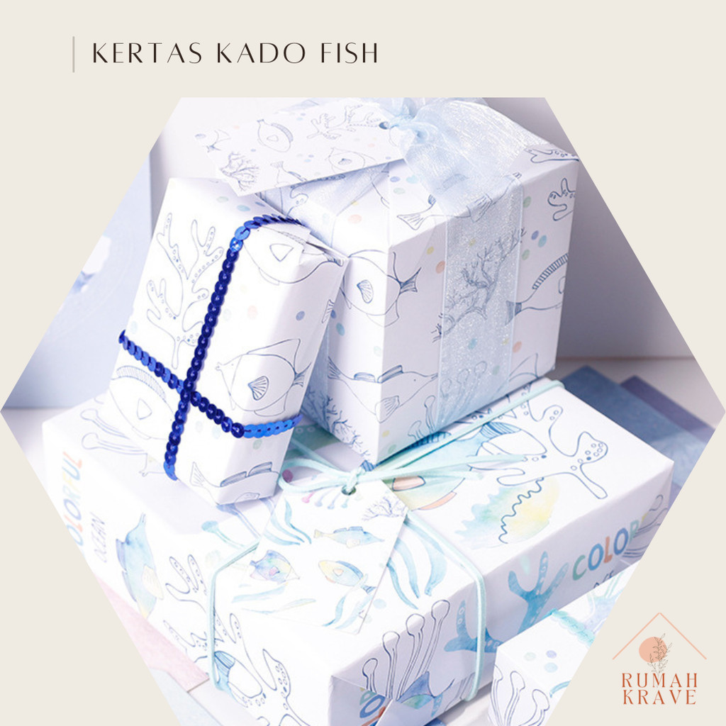 

RUMAH KRAVE - Kertas Kado Fish Ikan Laut Ocean Wrapping Paper