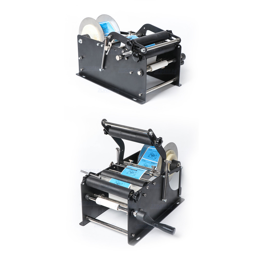 

ZONESUN Label Applicator Manual Round Bottle Labeling Machine With Handle Tin Can Tube Packaging Machine ZS-50P