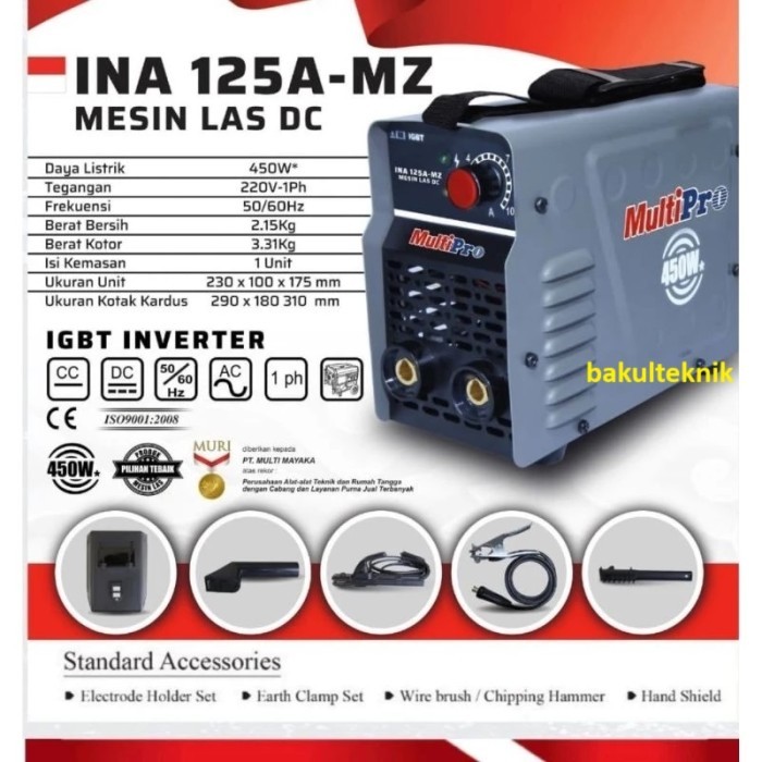 Mesin Las Multipro 120A 450 Watt Terbukti