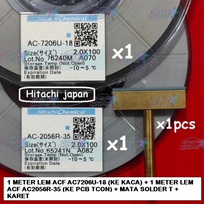 Paket ACF AC 7206 + AC 2056 + Mata Solder T Lem Perekat Fleksibel Cof