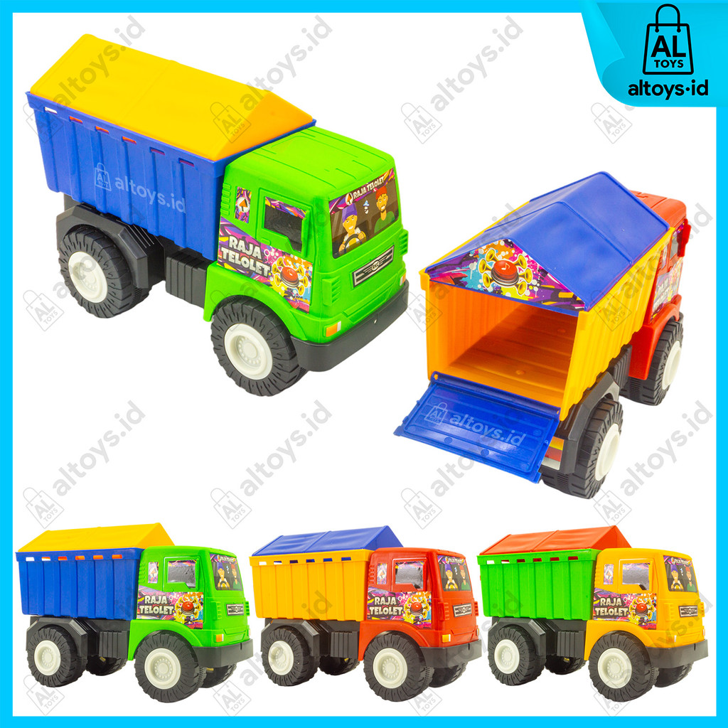 Truck Bak Kayu Terpal Oleng Om Telolet Mainan Anak Cowok Balita Kendaraan Truk Tronton Kontruksi