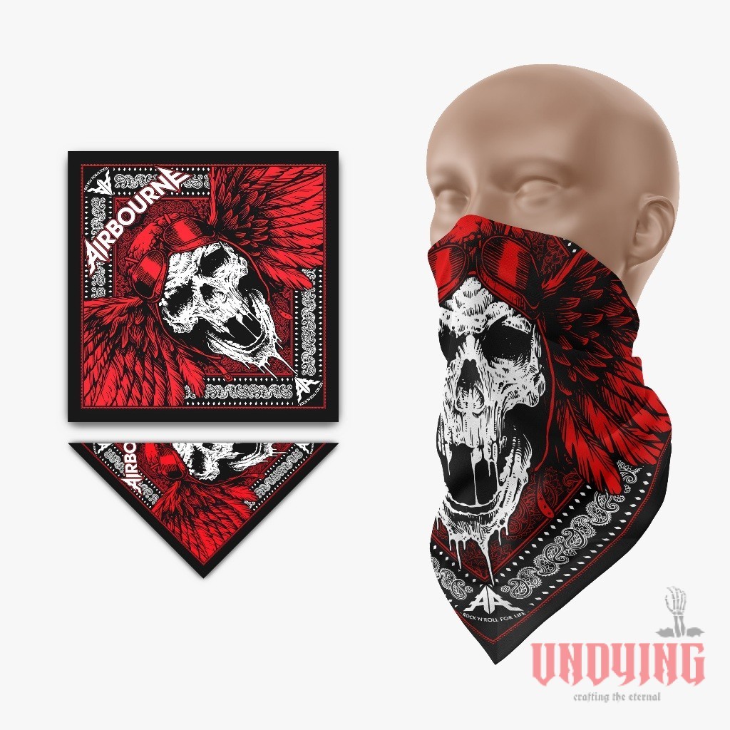 Airbourne - Bandana /Paisley Masker Scarf /Band Death Metal / Bandana Slayer Unisex /Skena Aksesoris