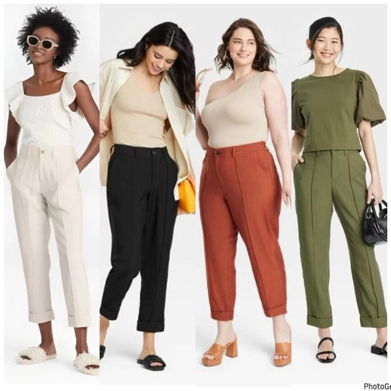 ABELZ.ID A New Day High-Rise Slim Pintuck Ankle Pants Katun Linen