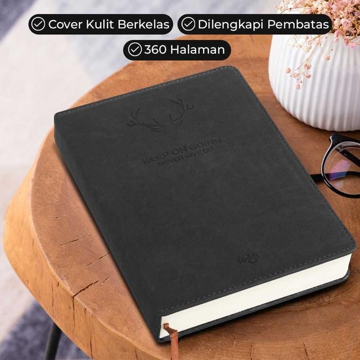 

TERLARIS! Buku Tulis Catatan Harian Toddi Notebook Diary Cover Kulit 180 Lembar A5 - Hitam