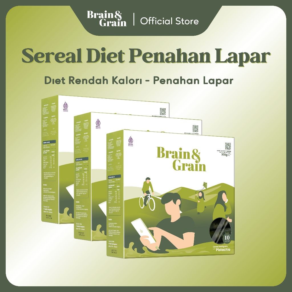 

(Bundle) - Brain & Grain | Sereal Diet Penahan Lapar | Multigrain + Pistachio | BPOM & Halal