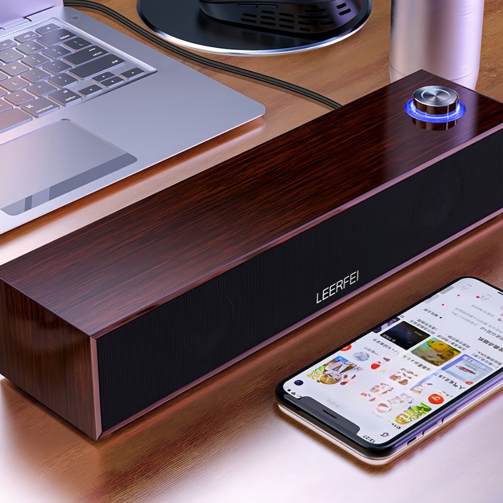 Pemutar Komputer Bluetooth Kabel Pemutar Desktop Bluetooth kayu Kotak Kebisingan Bebas Ambient