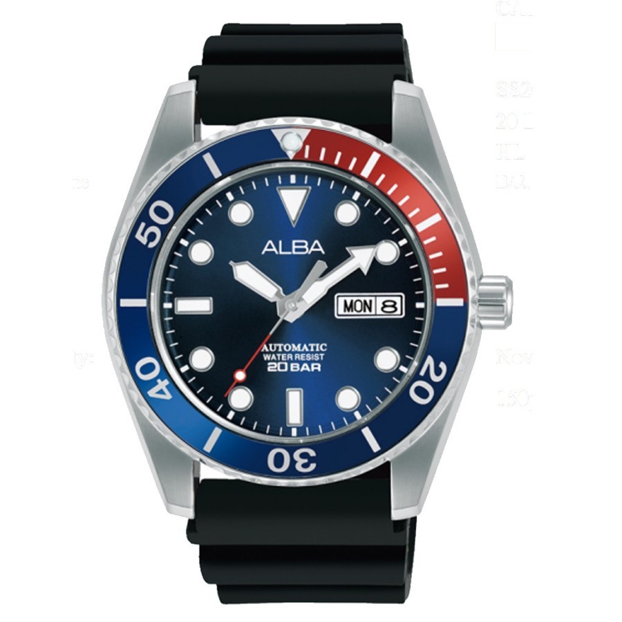 Promo Original Jam Tangan Pria Alba AL4425 Silicone Automatic AL4425X1 garansi 1 Tahun