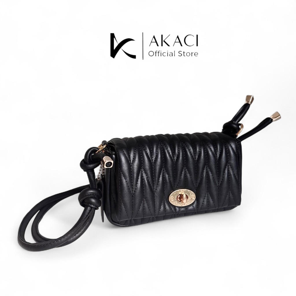 Bagque Sling bag wanita mini HANSEL Akaci 14-8501 Bahan scarlet bordir 1 ruang kunci putar muat hp t