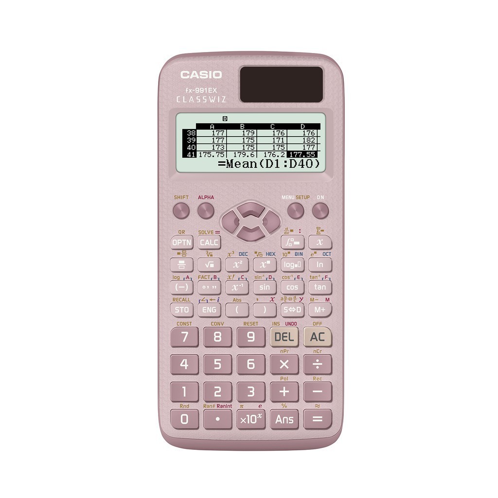 

CASIO FX-991EX - PINK BLUE BLACK - Kalkulator Sekolah/Kuliah - Internasional - Classwiz - 552 fungsi