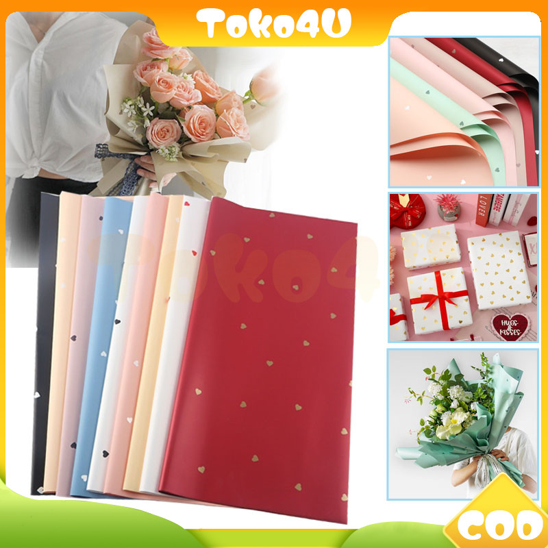 

flower wrapping paper cellophane love /kertas buket bunga motif love /wrapping paper motif love mini cellophane florist