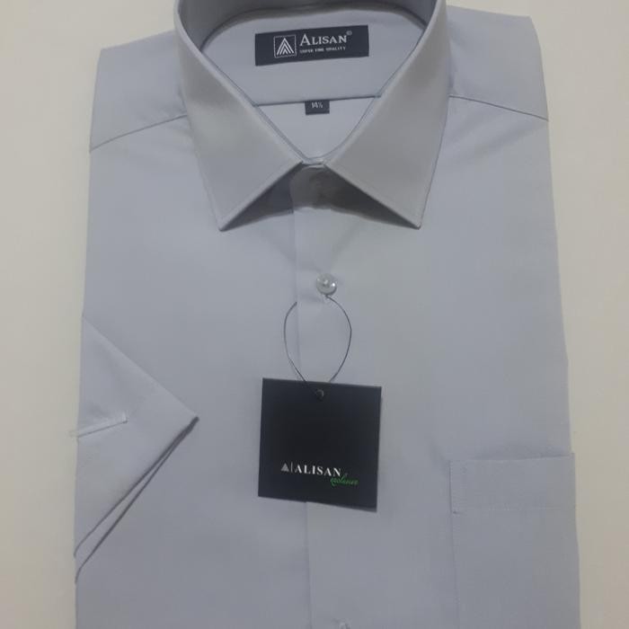 ALISAN REGULER Original Kemeja Pria Lengan Pendek Abu6 (Abu Tua ) - abu 1, no 16 ( XL )