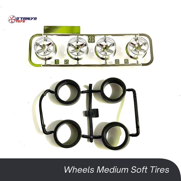 Ban Tamiya Original Velg Spiral Chrome Velg Medium 6 Spoke Medium Soft