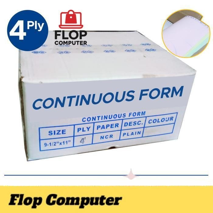 

Kertas Continues Form 4 Ply NCR 9 1/2 x 11 Inch Paper