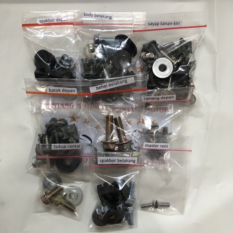 Full Set Baut Full Body Karet Motor Yahama Jupiter Z Lengkap