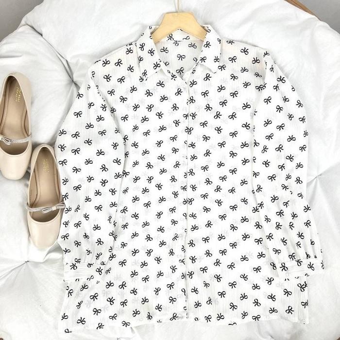 AKAVI - PENNE COQUETTE CRINKLE SUPER JUMBO KEMEJA BIGSIZE ATASAN OVERSIZE LD 120 130 140 150 (200gr)