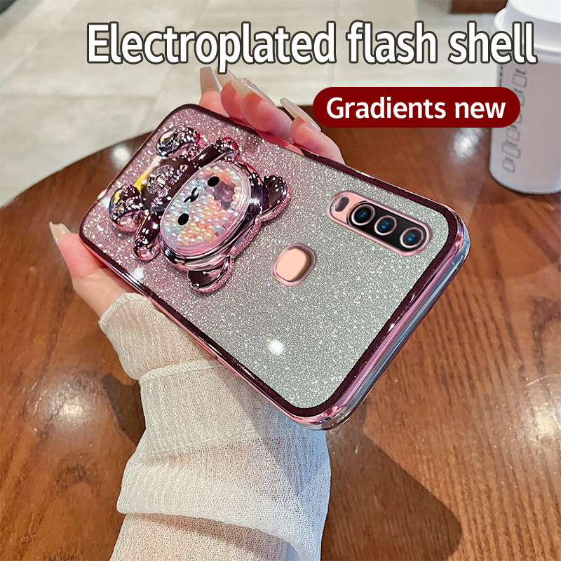 HP Soft Silikon Case Vivo Y12 Casing  Untuk Vivo 1904 Y 12 VivoY12 Casing berkilau Berlapis Kesing H