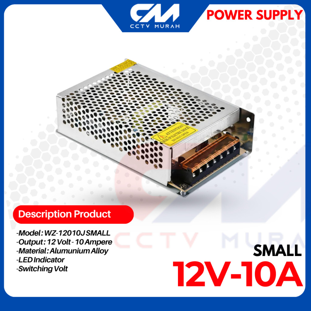 Power Supply 12 Volt 10 Ampere Murni, PSU 12V 10A Termurah