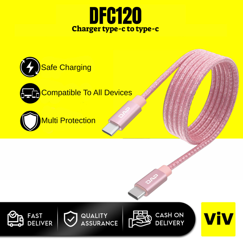 DAP DFC120 Kabel Data 65W Type-C to Type-C, Fast Charging & Transfer Akurat 65W High Speed