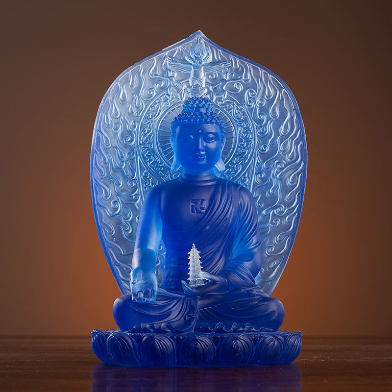 

Resin Water Glaze Medicine Buddha Statue Ornaments Home Living Room Study Offerings Entrance Buddha Hall Furnishings